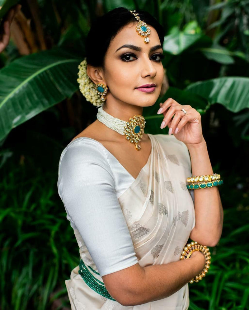 Bridal Special Lichi Silk Saree with Royal Zari