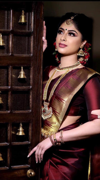 Latest Trend Lichi Silk Saree with Classy Zari Borders