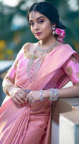 Timeless Lichi Silk Saree with Intricate Zari Weaving