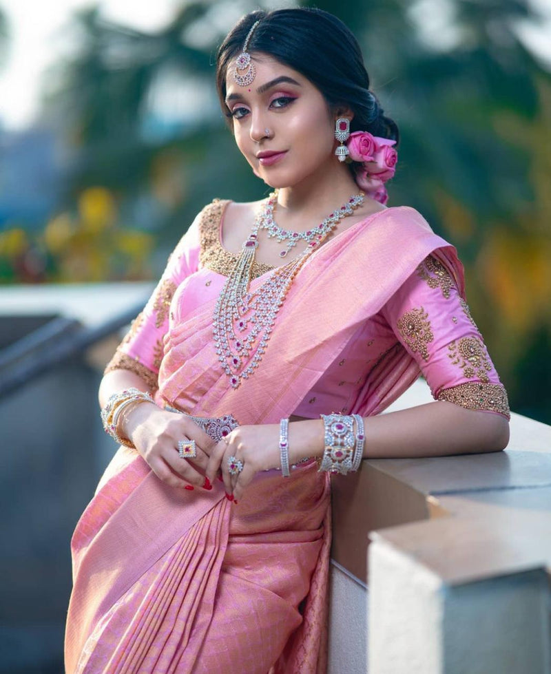 Timeless Lichi Silk Saree with Intricate Zari Weaving