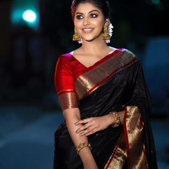Grand Lichi Silk Saree with Heavy Zari