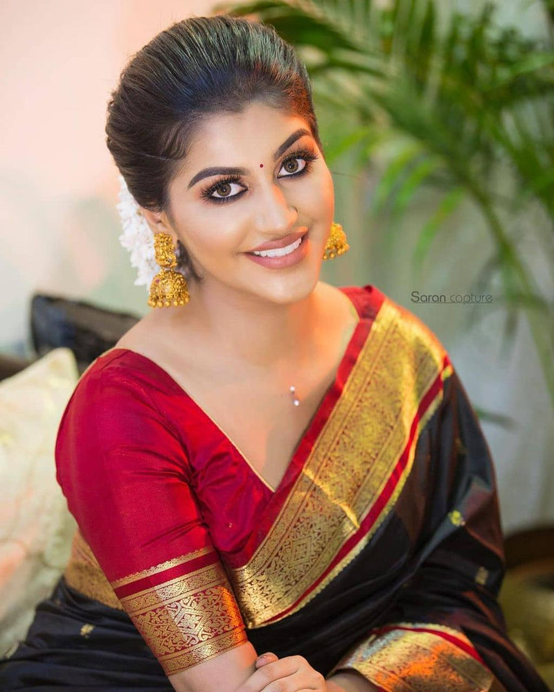 Grand Lichi Silk Saree with Heavy Zari
