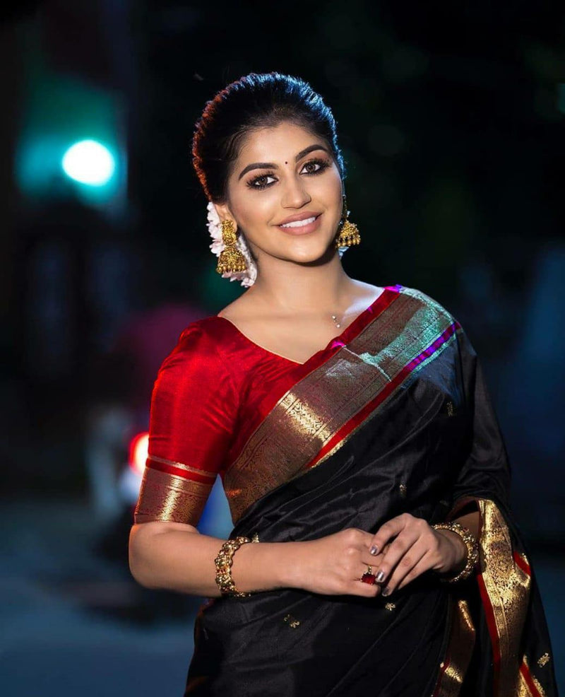 Grand Lichi Silk Saree with Heavy Zari