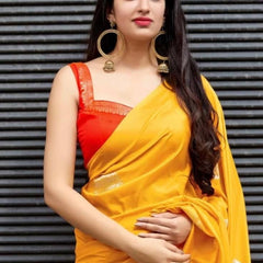 Designer Traditional Lichi Silk Saree with Classic Zari Art