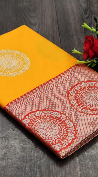 Designer Traditional Lichi Silk Saree with Classic Zari Art