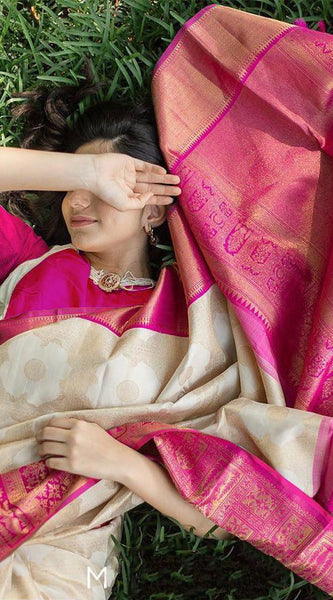 Best Seller Lichi Silk Saree with Elegant Zari Finish