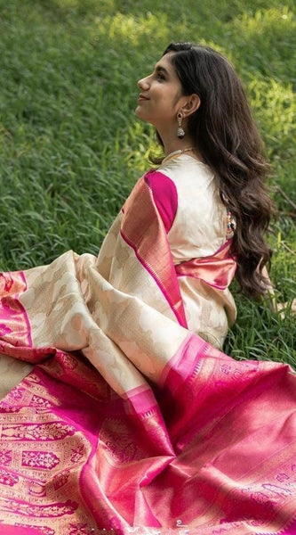 Best Seller Lichi Silk Saree with Elegant Zari Finish