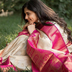 Best Seller Lichi Silk Saree with Elegant Zari Finish