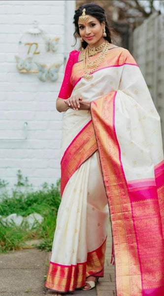 Glamorous Lichi Silk Saree with Stunning Zari Craftsmanship