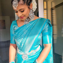 Grand Occasion Lichi Silk Saree with Fancy Zari Art