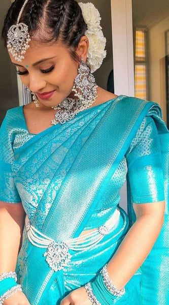 Grand Occasion Lichi Silk Saree with Fancy Zari Art