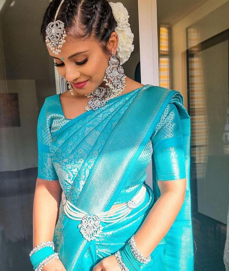 Grand Occasion Lichi Silk Saree with Fancy Zari Art