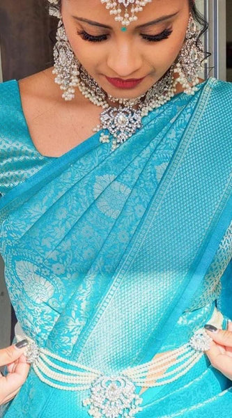 Grand Occasion Lichi Silk Saree with Fancy Zari Art