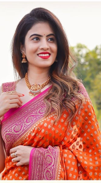 Soft & Stylish Lichi Silk Saree with Elegant Zari Weaving