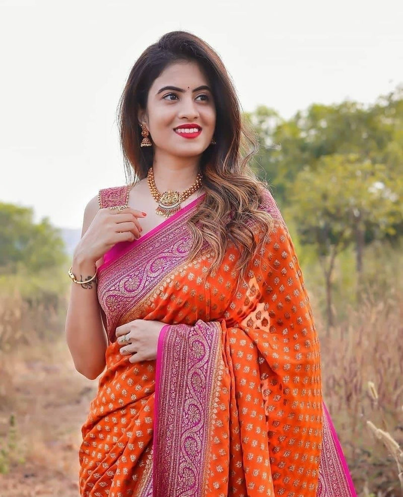 Soft & Stylish Lichi Silk Saree with Elegant Zari Weaving