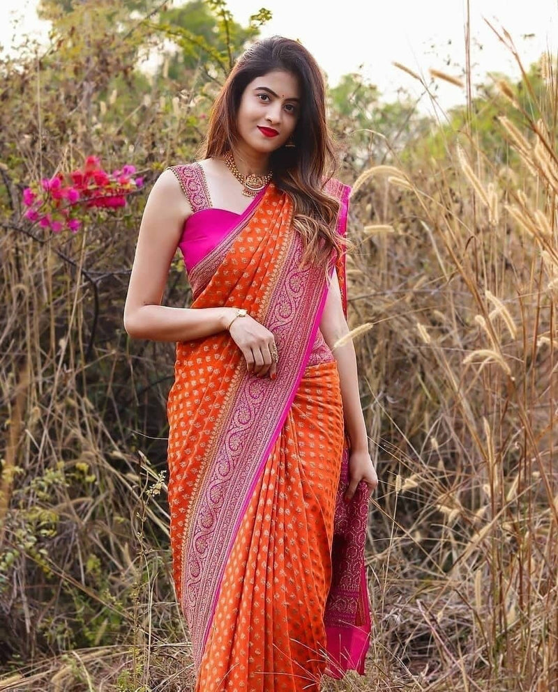 Soft & Stylish Lichi Silk Saree with Elegant Zari Weaving