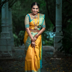 Handwoven Designer Lichi Silk Saree with Traditional Zari