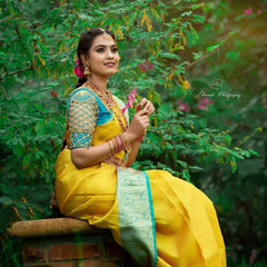 Handwoven Designer Lichi Silk Saree with Traditional Zari