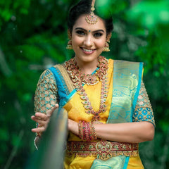 Handwoven Designer Lichi Silk Saree with Traditional Zari