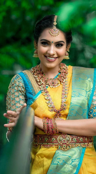 Handwoven Designer Lichi Silk Saree with Traditional Zari