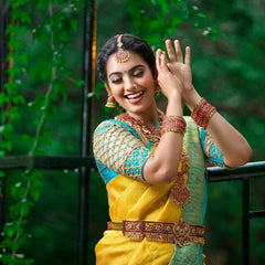 Handwoven Designer Lichi Silk Saree with Traditional Zari