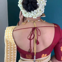 Embrocation Off White Soft Silk Saree With Angelic Blouse Piece