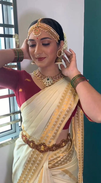 Embrocation Off White Soft Silk Saree With Angelic Blouse Piece
