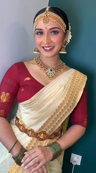 Embrocation Off White Soft Silk Saree With Angelic Blouse Piece