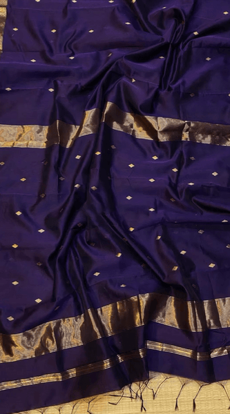 Bollywood Style Purple Cotton Silk Saree With Majestic Blouse Piece