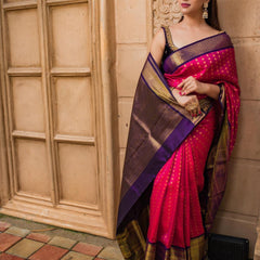 Precious Dark Pink Soft Banarasi Silk Saree With Ideal Blouse Piece