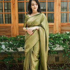 Scintilla Green Soft Silk Saree With Incredible Blouse Piece