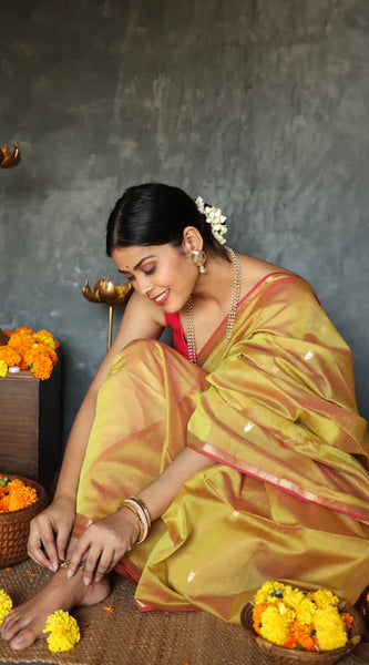 Magnificat Mustard Cotton Silk Saree With Exemplary Blouse Piece