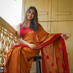Stunning Yellow Cotton Silk Saree With Glowing Blouse Piece