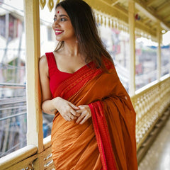 Stunning Yellow Cotton Silk Saree With Glowing Blouse Piece