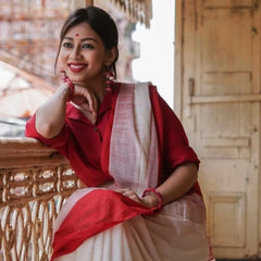 Extraordinary Off White Cotton Silk Saree With Demanding Blouse Piece