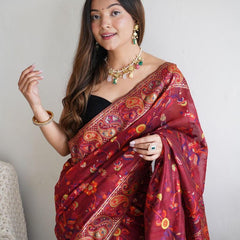 Festive Wear Banarasi Saree in Pure Soft Silk Red