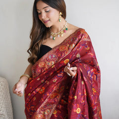 Festive Wear Banarasi Saree in Pure Soft Silk Red