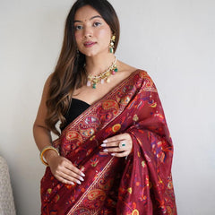 Festive Wear Banarasi Saree in Pure Soft Silk Red