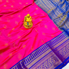 Elegant Dark Pink Kanjivaram Silk With Demure Blouse Piece