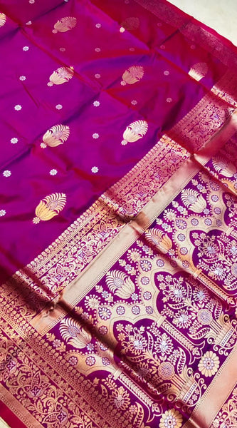 Panoply Purple Kanjivaram Silk With Demure Blouse Piece