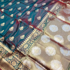 Confounding Grey Kanjivaram Silk With Effervescent Blouse Piece
