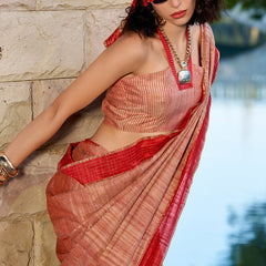 Denouement Pink Cotton Silk Saree With Improbable Blouse Piece