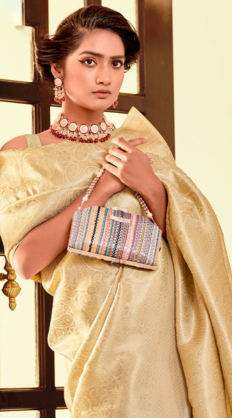 Chatoyant Yellow Kanjivaram Silk Saree With Effervescent Blouse Piece