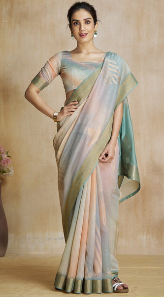 Enchanting Grey Soft Banarasi Silk Saree With Jubilant Blouse Piece
