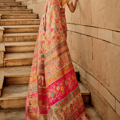 Traditional Dark Beige Pashmina Saree With Dalliance Blouse Piece