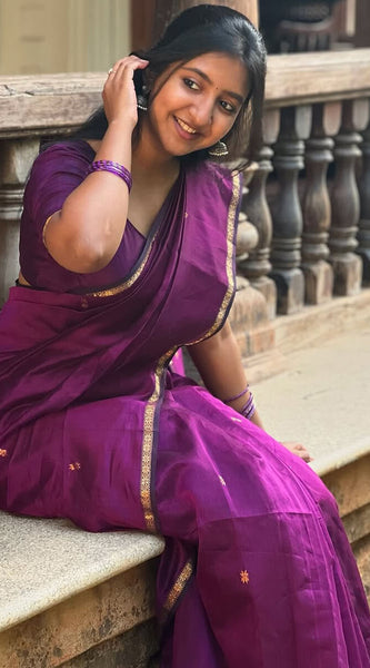 Confounding Magenta Cotton Silk Saree With Woebegone Blouse Piece