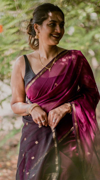 Marvellous Dark Pink Cotton Silk Saree With Gratifying Blouse Piece