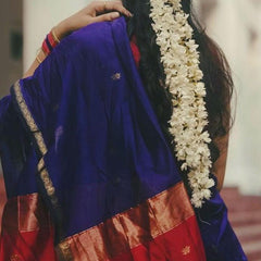 Exquisite Navy Blue Cotton Silk Saree With Ailurophile Blouse Piece