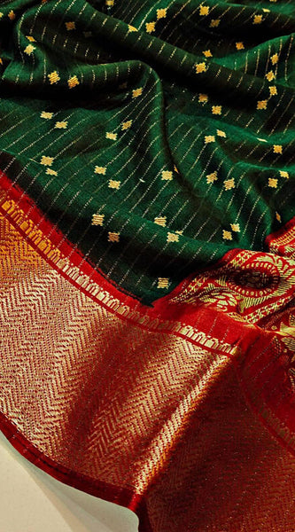 Charismatic Dark Green Digital Printed Dola Silk Saree With Prodigal Blouse Piece