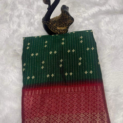 Charismatic Dark Green Digital Printed Dola Silk Saree With Prodigal Blouse Piece